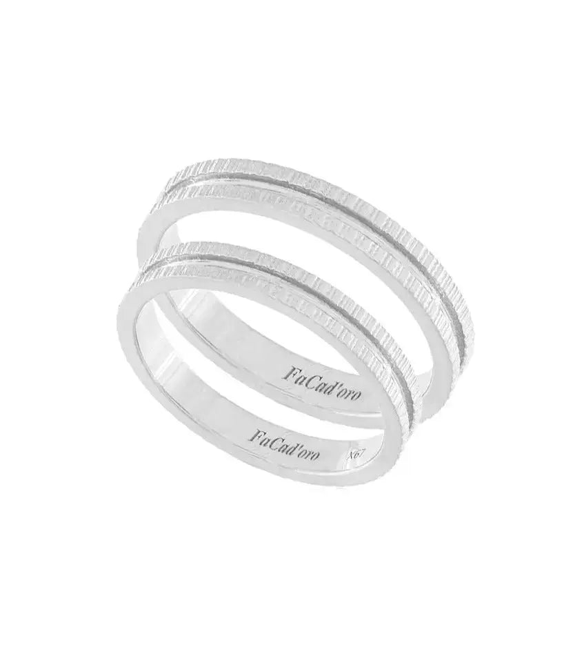 FaCad'oro WR-40 White Gold Wedding Rings 9ct or 14ct