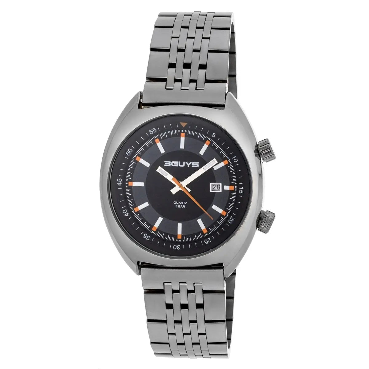 3GUYS 3G77506 Pilot Gun Metal Tone Stainless Steel Bracelet - Κοσμηματοπωλείο Goldy