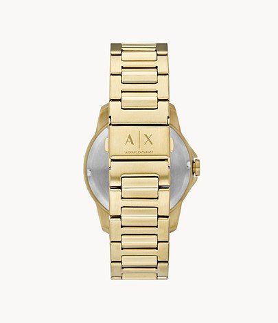 Armani Exchange AX1734 Gold Stainless Steel Bracelet - Κοσμηματοπωλείο Goldy