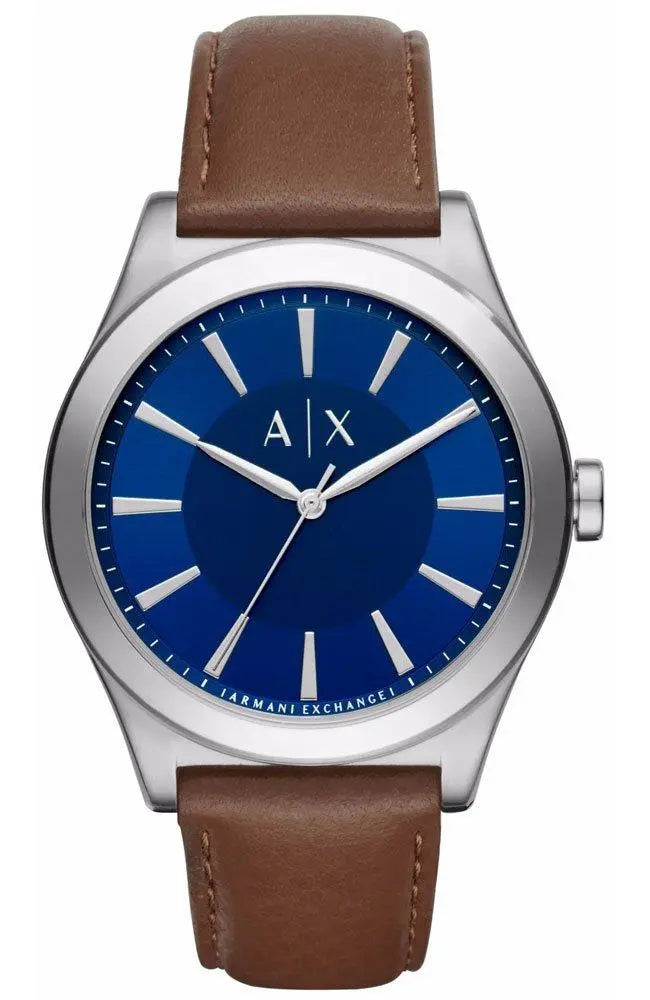 Armani Exchange AX2324 Nico Brown Leather Strap - Κοσμηματοπωλείο Goldy