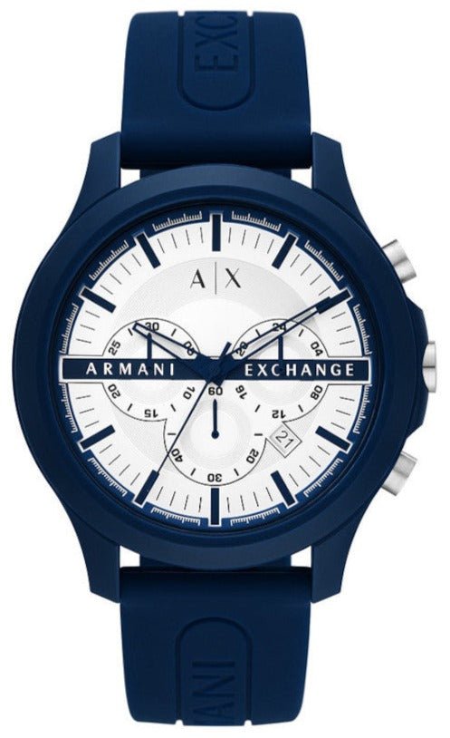 Armani Exchange AX2437 Hampton Chronograph Blue Silicone Strap - Κοσμηματοπωλείο Goldy