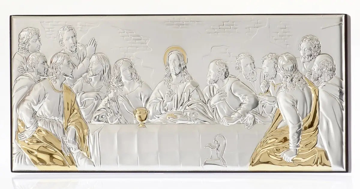 Ασημένια Εικόνα Επιχρυσωμένη MB/E1203-1X 51cm x 22cm - Κοσμηματοπωλείο Goldy