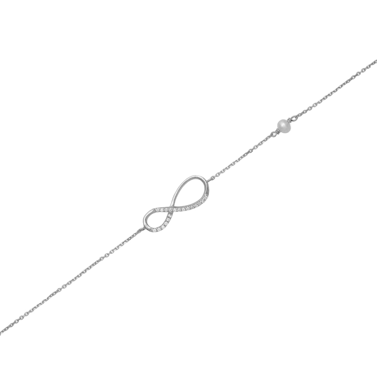 Βραχιόλι Άπειρο BS733W σε Λευκόχρυσο 9ct - Κοσμηματοπωλείο Goldy