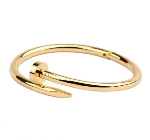 Βραχιόλι BR22417 Χειροπέδα Καρφί Από Επιχρυσωμένο Ατσάλι - Κοσμηματοπωλείο Goldy