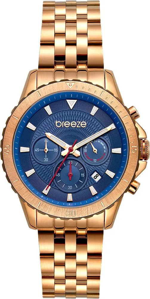 BREEZE 212131.3 Invernia Chronograph Rose Gold Stainless Steel Bracelet - Κοσμηματοπωλείο Goldy