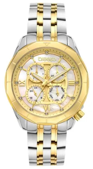 BREEZE 712261.2 Symmetria Swarovski Two Tone Stainless Steel Bracelet - Κοσμηματοπωλείο Goldy