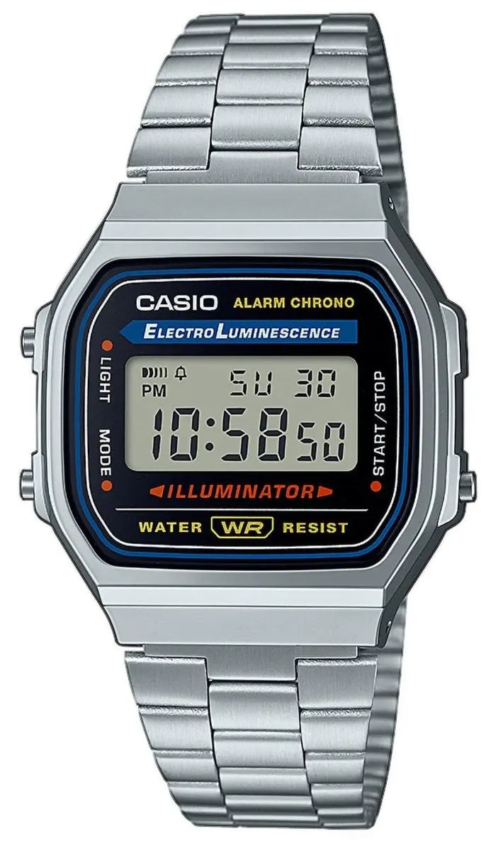CASIO A-168WA-1YES Vintage Stainless Steel Watch - Κοσμηματοπωλείο Goldy