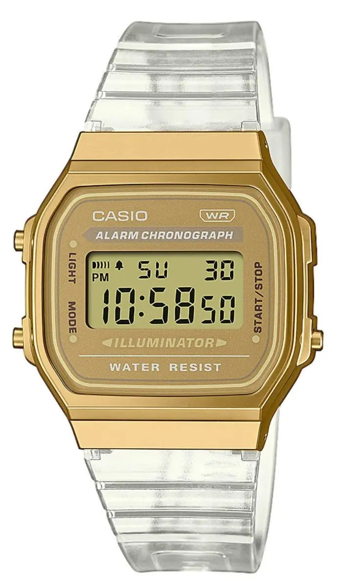 CASIO A-168XESG-9AEF Vintage White Rubber Strap - Κοσμηματοπωλείο Goldy