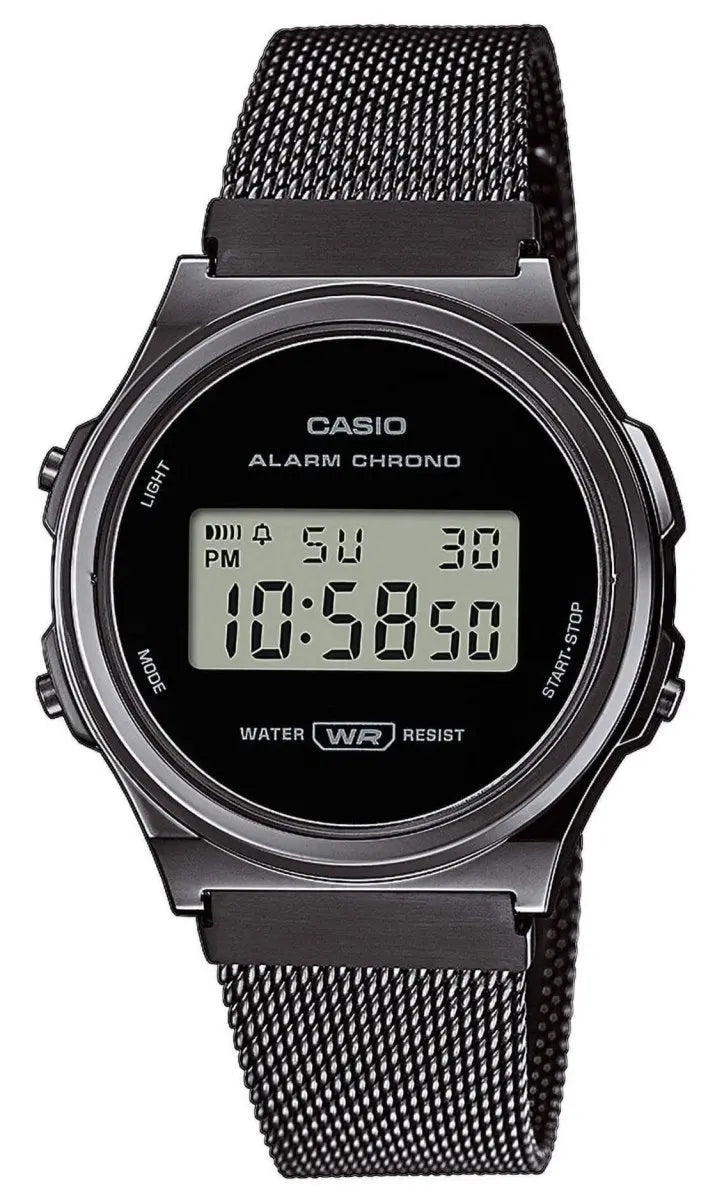 CASIO A-171WEMB-1AEF Vintage Black Stainless Steel Watch - Κοσμηματοπωλείο Goldy