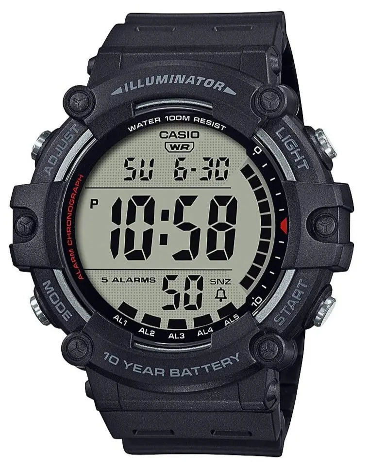 Casio AE-1500WH-1AVEF Digital Black Rubber Strap - Κοσμηματοπωλείο Goldy
