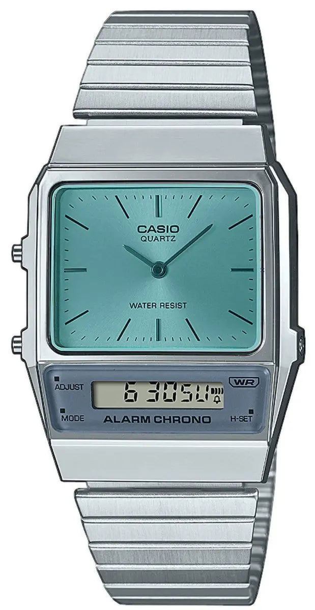CASIO AQ-800EC-2AEF Vintage Silver Stainless Steel Watch - Κοσμηματοπωλείο Goldy