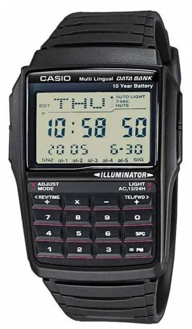 Casio DBC-32-1AE Collection Data Bank Black Rubber - Κοσμηματοπωλείο Goldy
