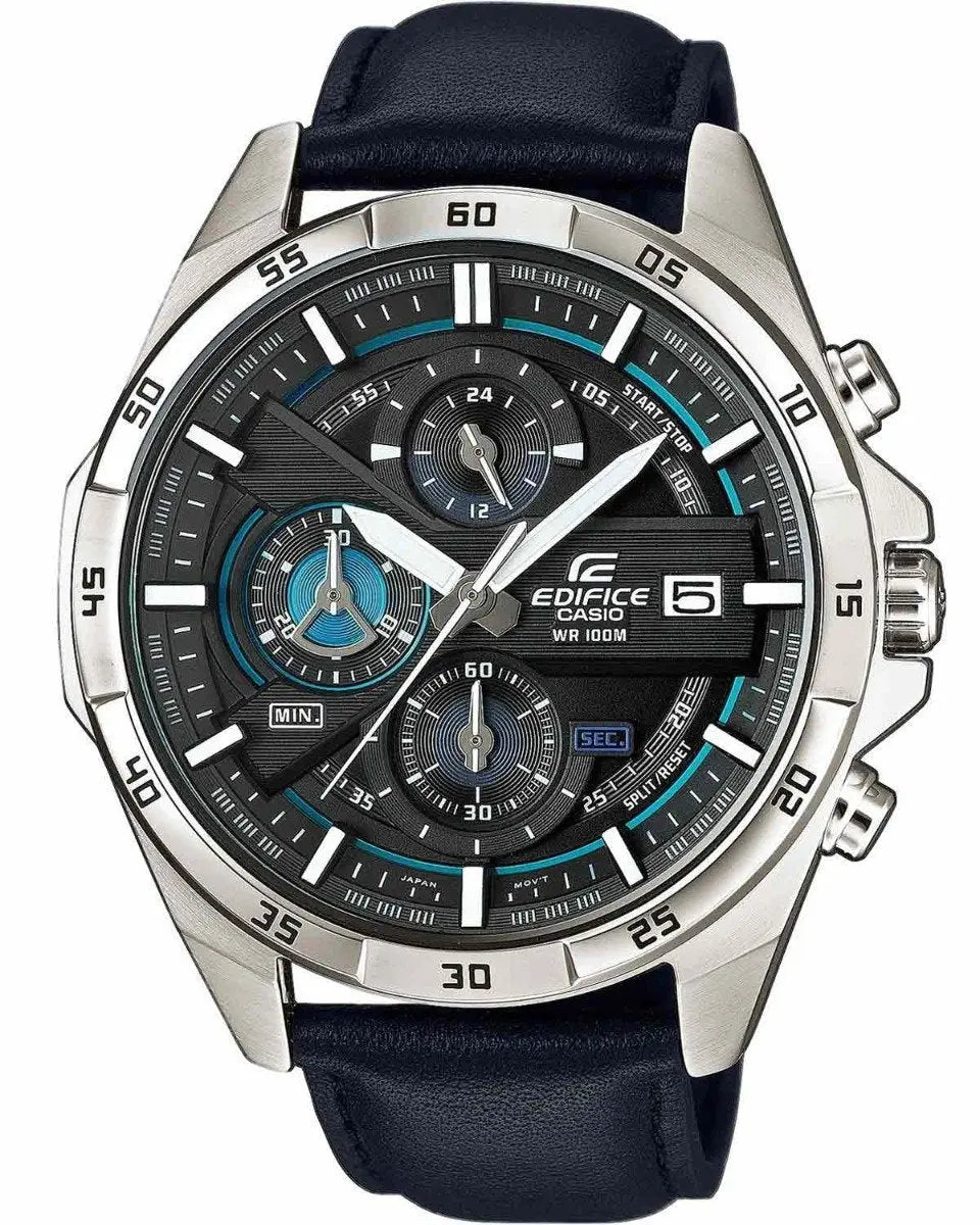 Casio EFR-556L-1AVUEF Edifice Chronograph Black Leather Strap - Κοσμηματοπωλείο Goldy