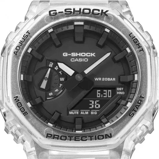 Casio GA-2100SKE-7AER G-Shock Chronograph Transparent Rubber Strap - Κοσμηματοπωλείο Goldy