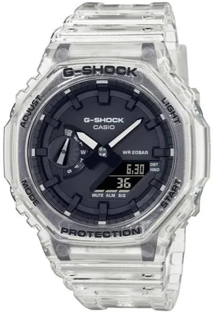 Casio GA-2100SKE-7AER G-Shock Chronograph Transparent Rubber Strap - Κοσμηματοπωλείο Goldy