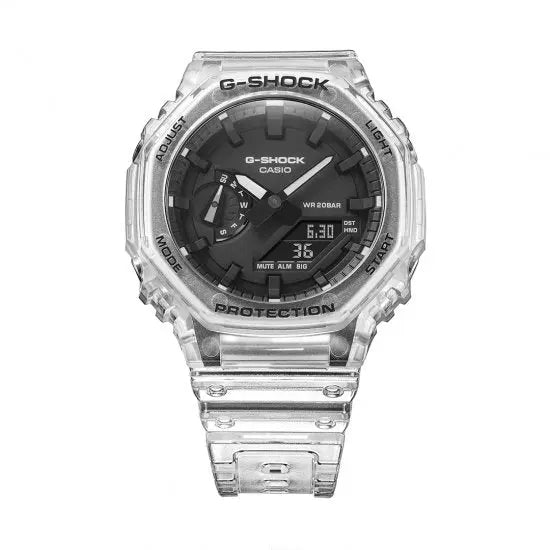 Casio GA-2100SKE-7AER G-Shock Chronograph Transparent Rubber Strap - Κοσμηματοπωλείο Goldy