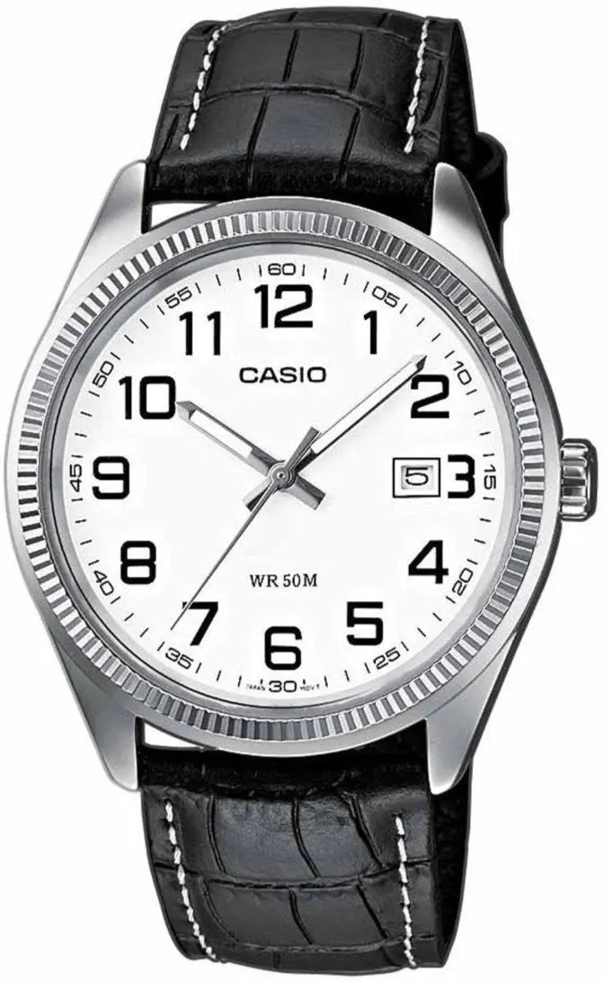 CASIO MTP-1302PL-7BVEF Men's Black Leather Strap - Κοσμηματοπωλείο Goldy