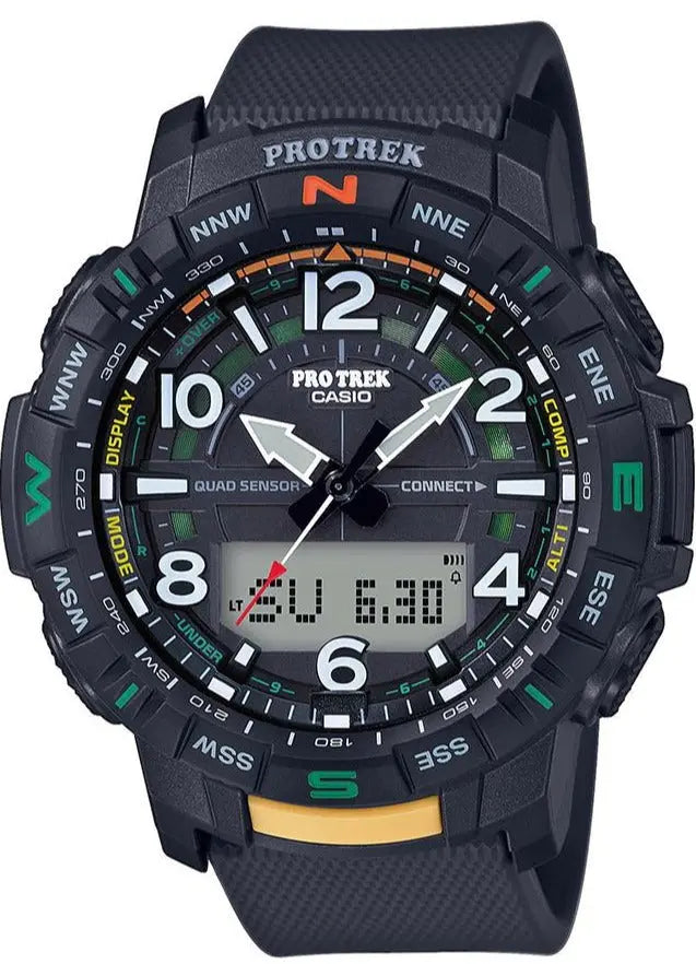 Casio PRT-B50-1ER Protrek Bluetooth Triple Sensor Black Rubber Strap - Κοσμηματοπωλείο Goldy