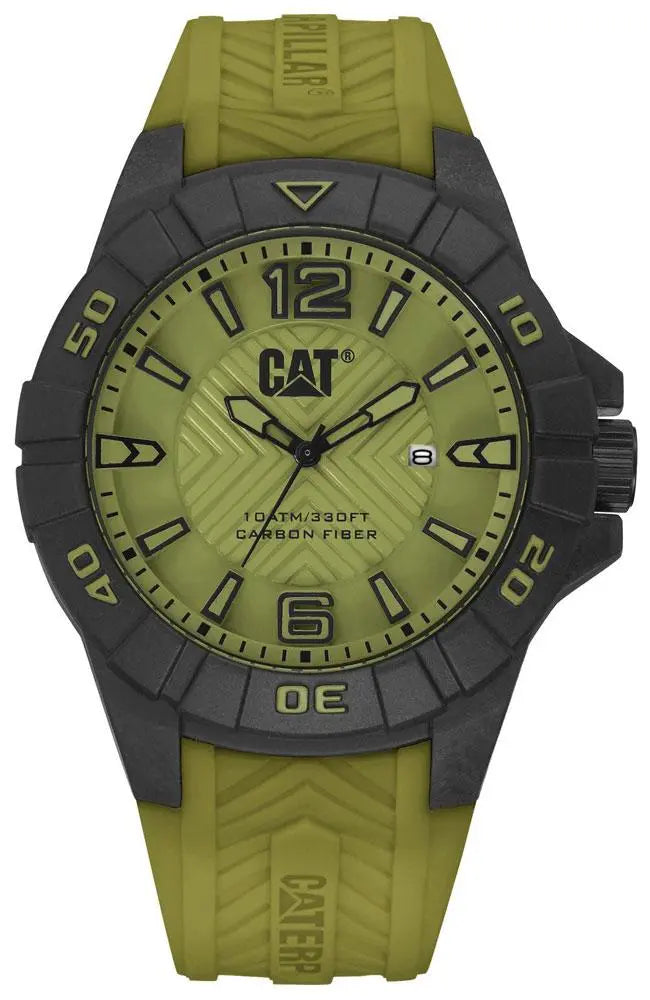 CATERPILLAR K112123331 Karbon Khaki Rubber Strap - Κοσμηματοπωλείο Goldy