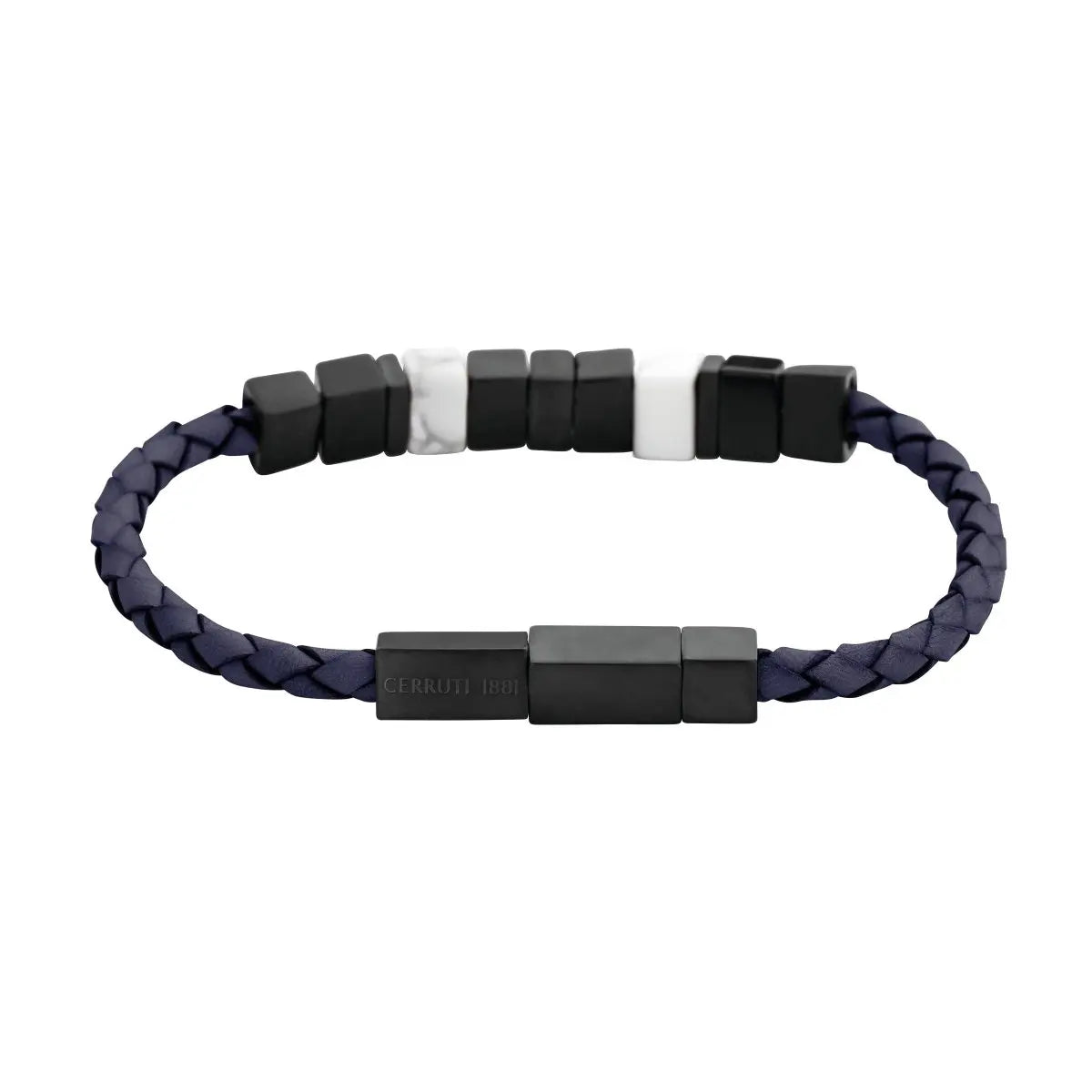 Cerruti CIAGB0001404 Chiselled Ανδρικό Βραχιόλι Από Ατσάλι και Δέρμα - Κοσμηματοπωλείο Goldy