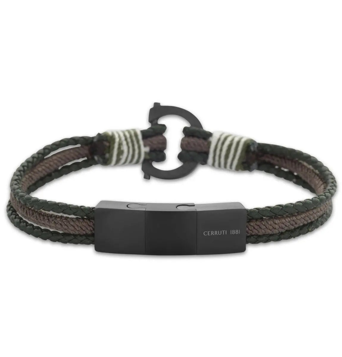 Cerruti CIAGB0002102 Cords Ανδρικό Βραχιόλι Από Ατσάλι και Δέρμα - Κοσμηματοπωλείο Goldy