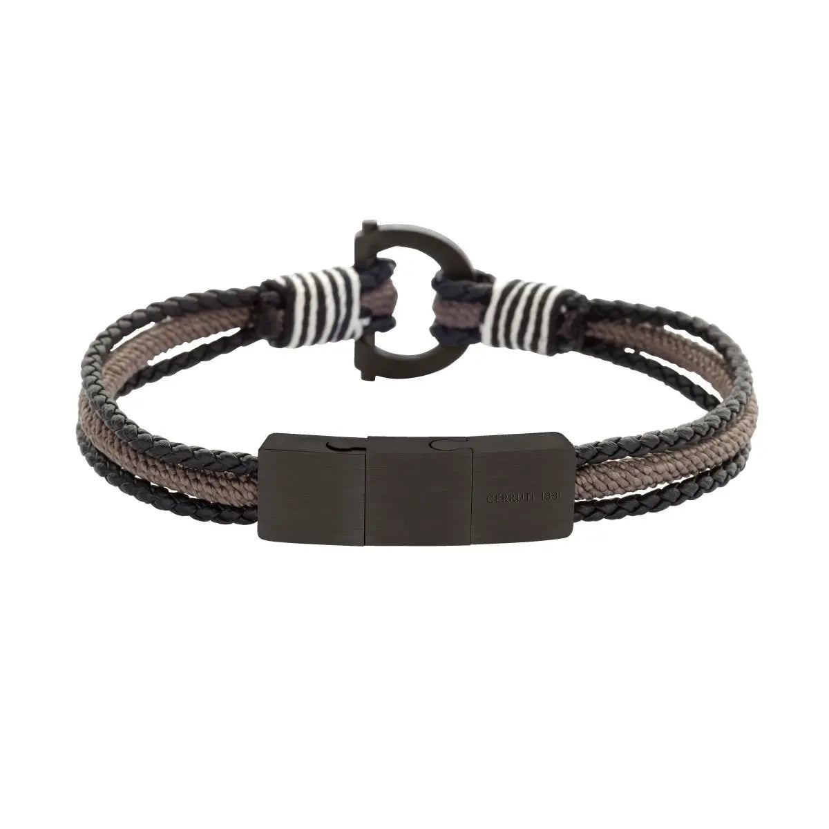 Cerruti CIAGB0002103 Cords Ανδρικό Βραχιόλι Από Ατσάλι και Δέρμα - Κοσμηματοπωλείο Goldy