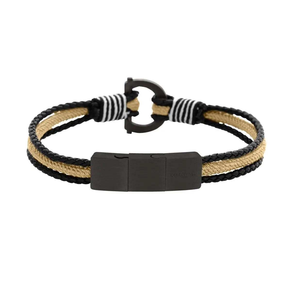 Cerruti CIAGB0002104 Cords Ανδρικό Βραχιόλι Από Ατσάλι και Δέρμα - Κοσμηματοπωλείο Goldy
