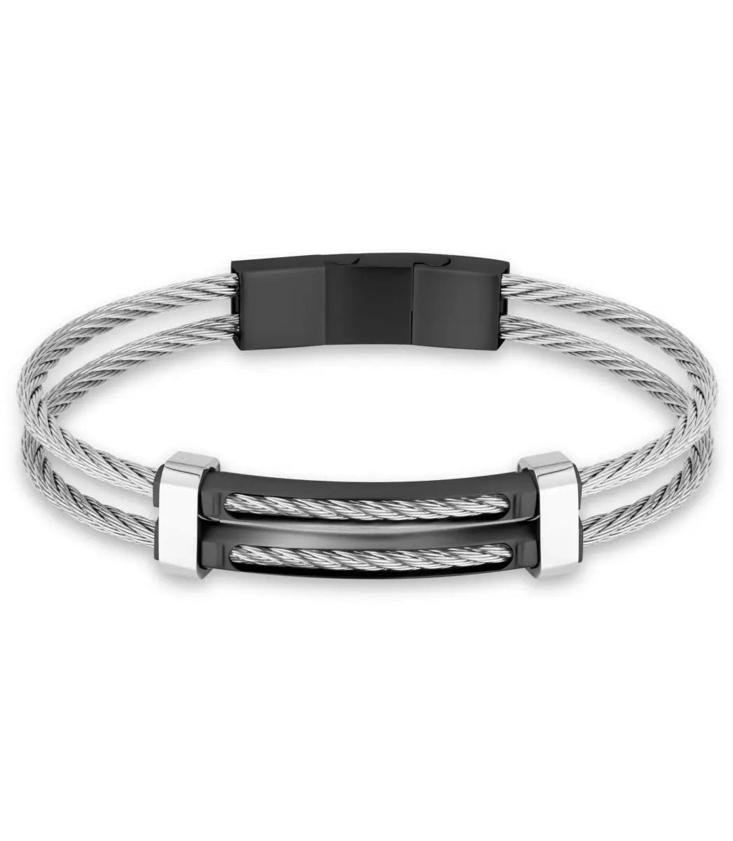 Cerruti CIAGB2208803 Double Cable Ανδρικό Βραχιόλι από Ατσάλι - Κοσμηματοπωλείο Goldy