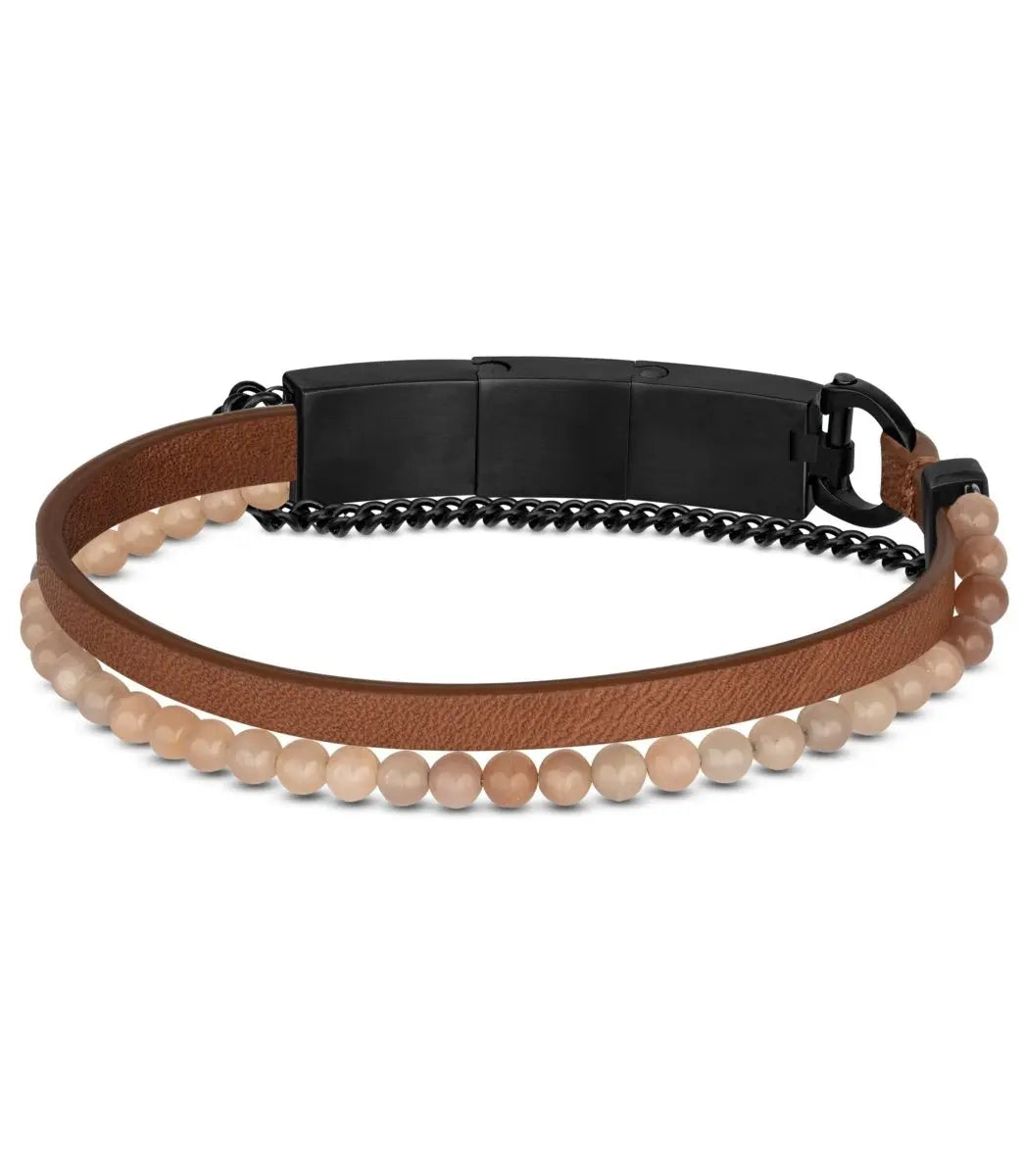 Cerruti CIAGB2209602 Medusa Ανδρικό Βραχιόλι από Ατσάλι και Δέρμα - Κοσμηματοπωλείο Goldy
