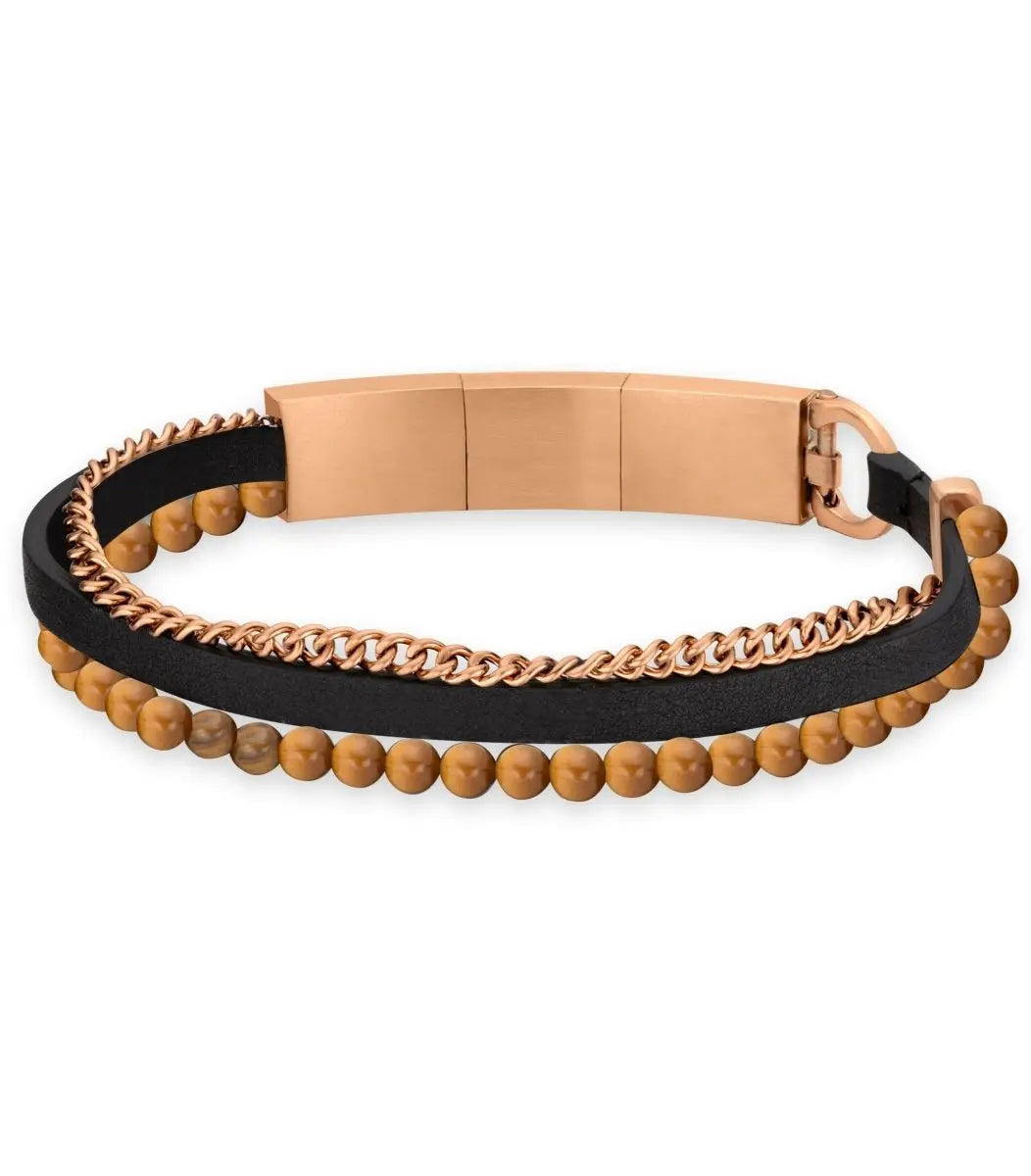 Cerruti CIAGB2209603 Medusa Ανδρικό Βραχιόλι από Ατσάλι και Δέρμα - Κοσμηματοπωλείο Goldy