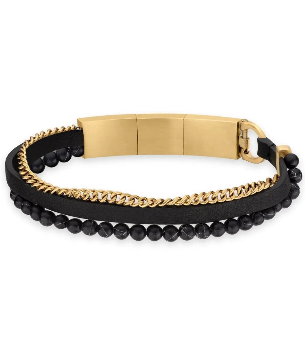 Cerruti CIAGB2209604 Medusa Ανδρικό Βραχιόλι από Ατσάλι και Δέρμα - Κοσμηματοπωλείο Goldy