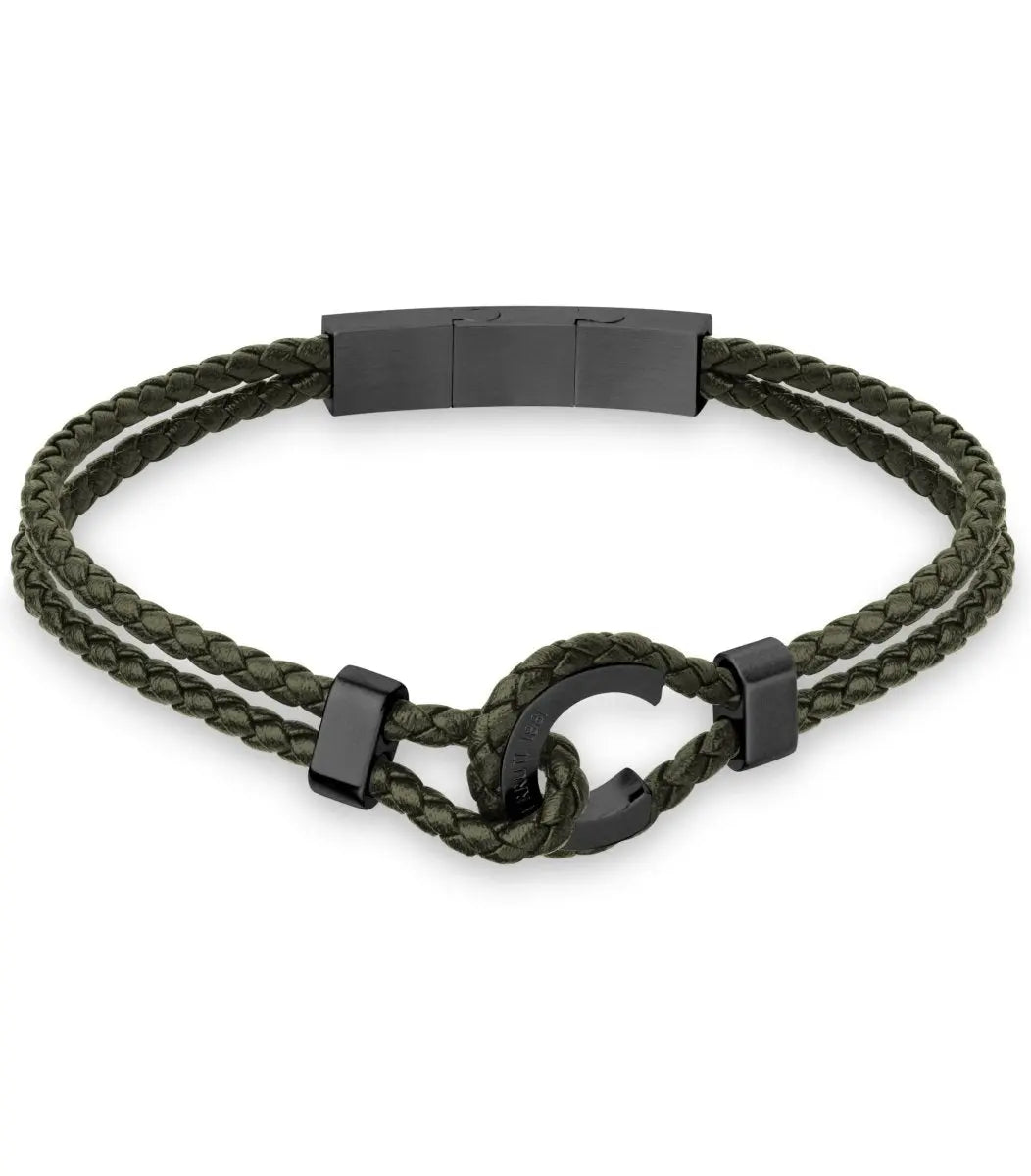 Cerruti CIAGB2210407 Ruby Ανδρικό Βραχιόλι από Ατσάλι και Δέρμα - Κοσμηματοπωλείο Goldy