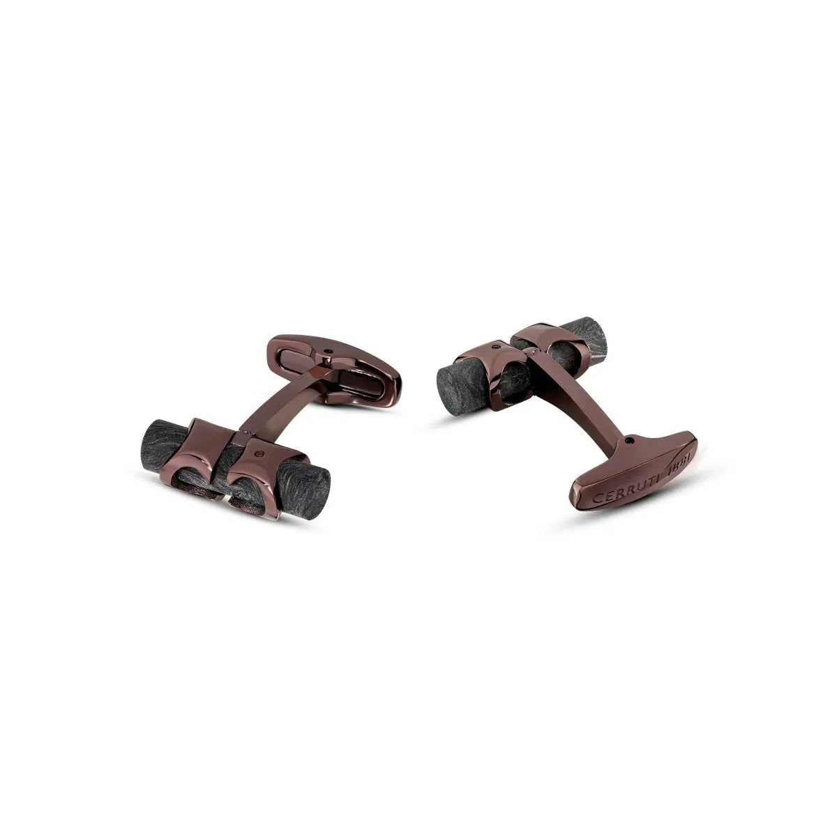 Cerruti CIAGC2216803 Tuberutti Μανικετόκουμπα από Ατσάλι με Ανθρακόνημα - Κοσμηματοπωλείο Goldy