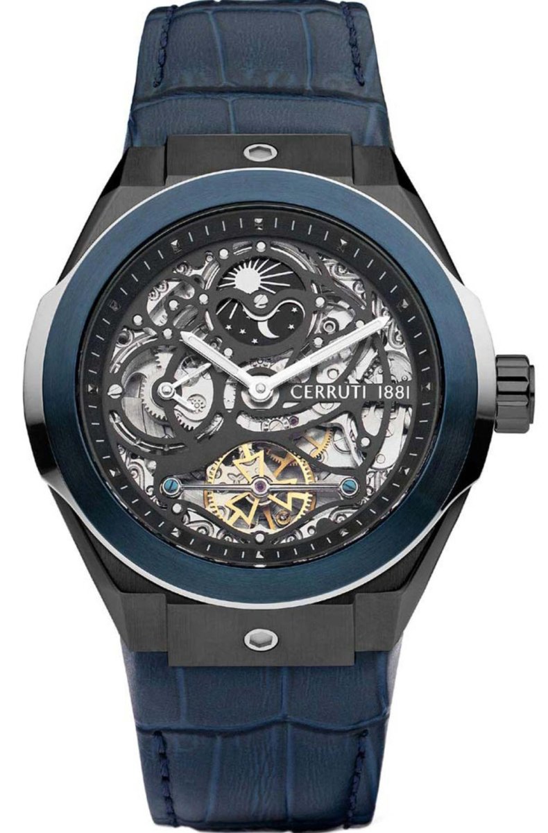 Cerruti CIWGE2207202 Ruscello Automatic Blue Leather Strap - Κοσμηματοπωλείο Goldy