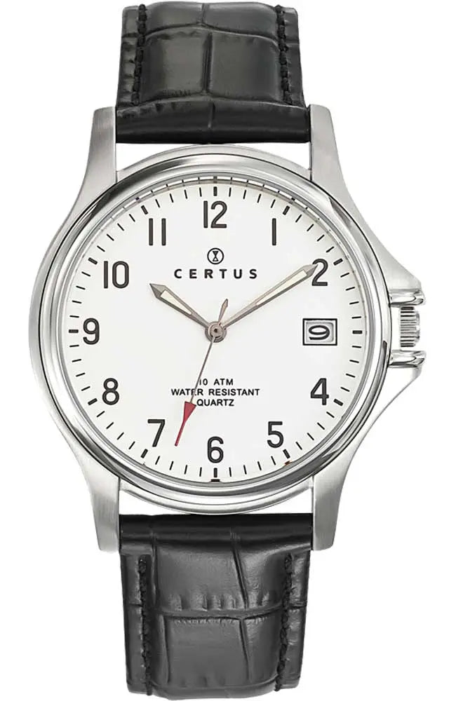 Certus 610397 Black Leather Strap - Κοσμηματοπωλείο Goldy