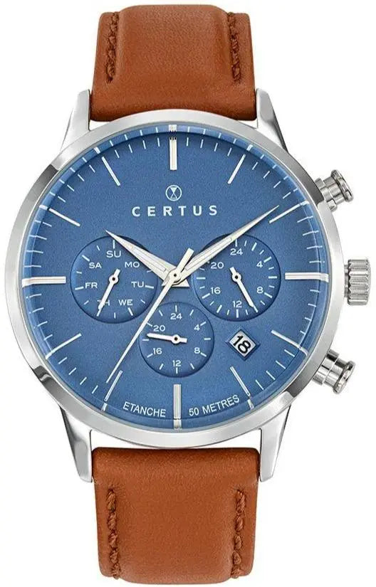 Certus 611141 Brown Leather Strap - Κοσμηματοπωλείο Goldy