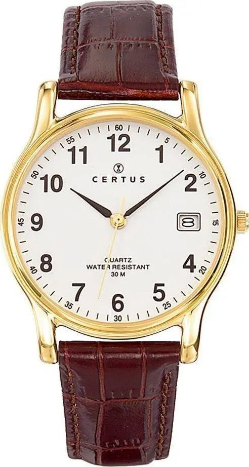 Certus 611235 Brown Leather Strap - Κοσμηματοπωλείο Goldy