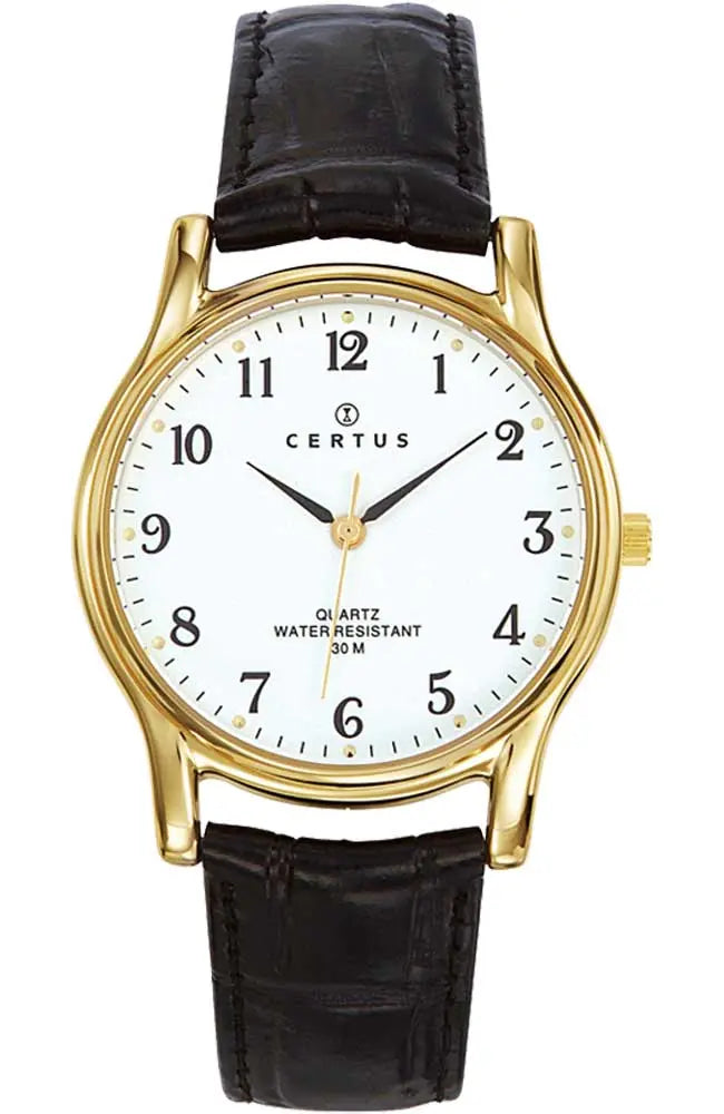 Certus 611240 Black Leather Strap - Κοσμηματοπωλείο Goldy