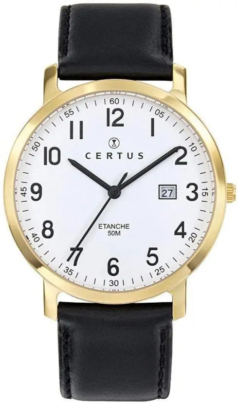 Certus 612351 Black Leather Strap - Κοσμηματοπωλείο Goldy