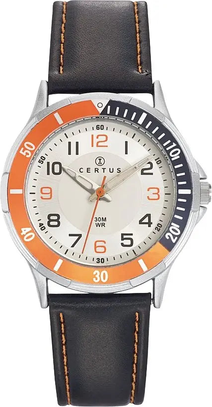 Certus 647524 Kids Black Leather Strap - Κοσμηματοπωλείο Goldy