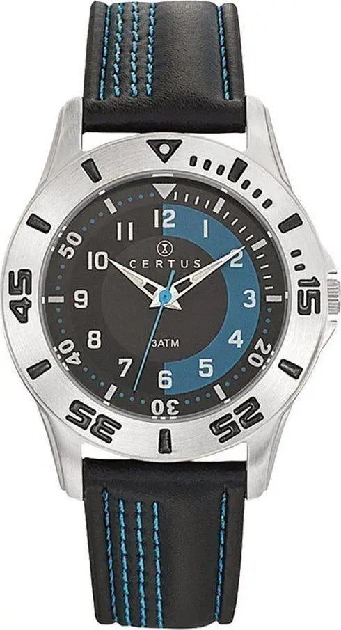 Certus 647573 Sport Black Leather Strap - Κοσμηματοπωλείο Goldy