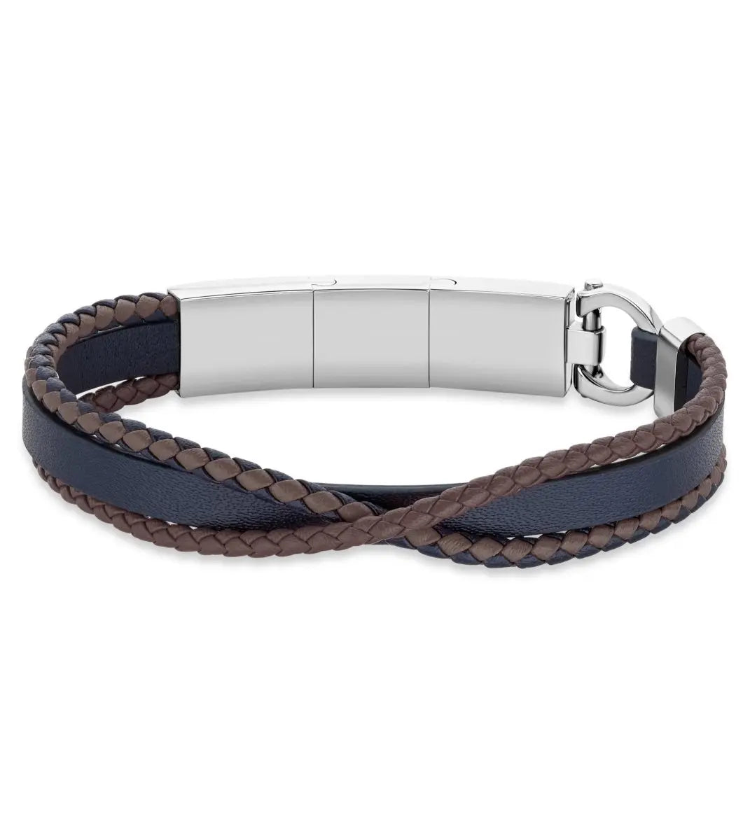 Cerutti CIAGB2127901 Shuffle Ανδρικό Βραχιόλι με Δέρμα και Ατσάλι - Κοσμηματοπωλείο Goldy