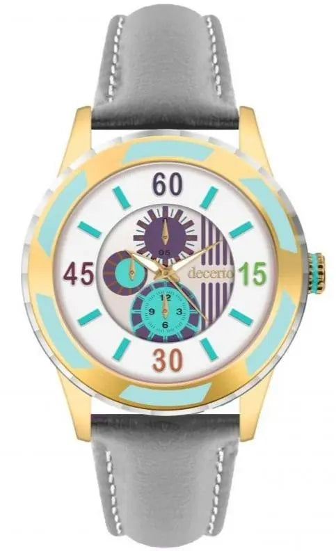Decerto 3060QG-20 Lollipop Grey Leather Strap - Κοσμηματοπωλείο Goldy