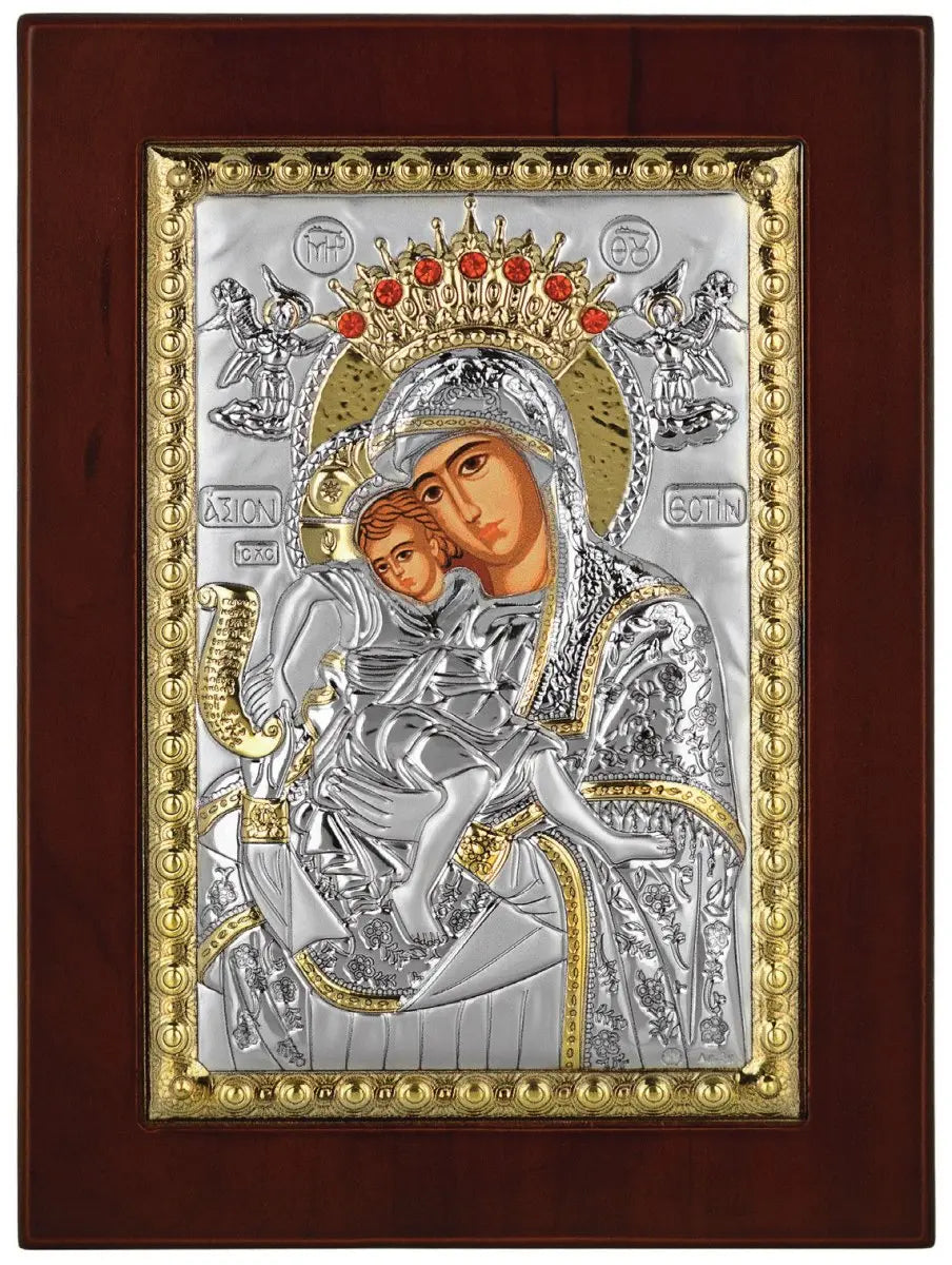 Εικόνα MA/E1101-AX Άξιον Εστί 20cm x 26cm από Ασήμι - Κοσμηματοπωλείο Goldy