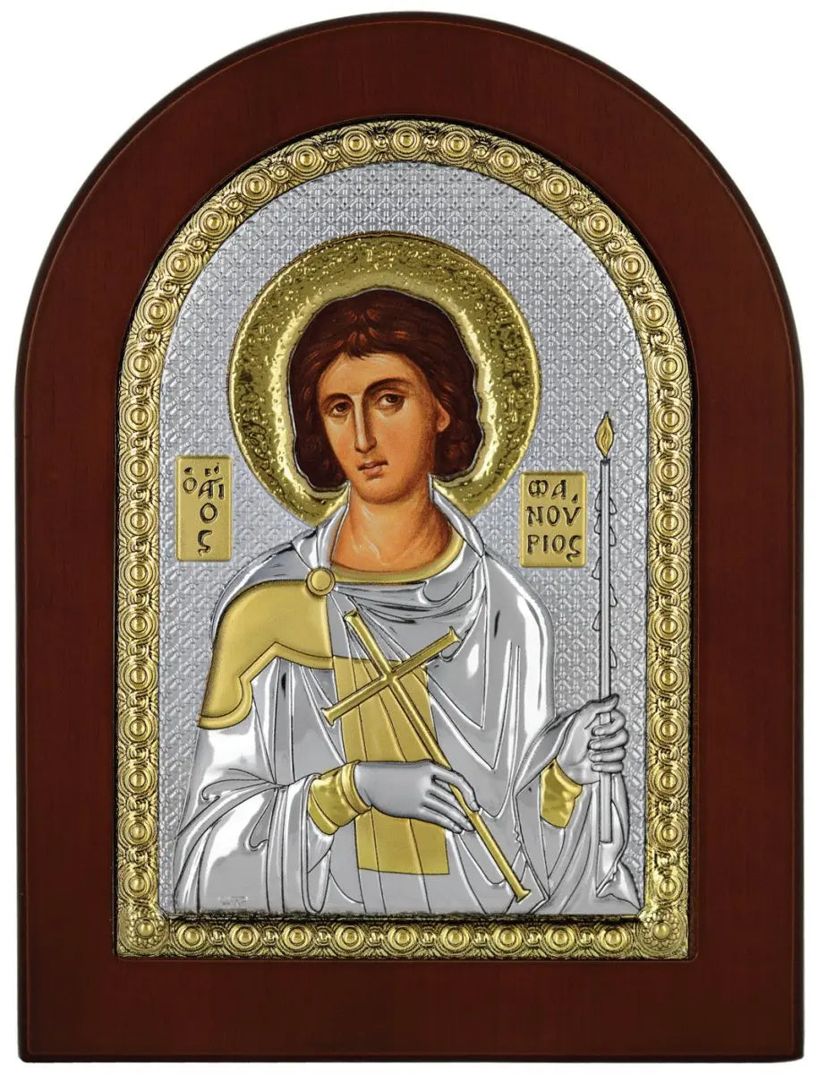 Εικόνα MA/E1139-AX Άγιος Φανούριος 20cm x 26cm από Ασήμι - Κοσμηματοπωλείο Goldy