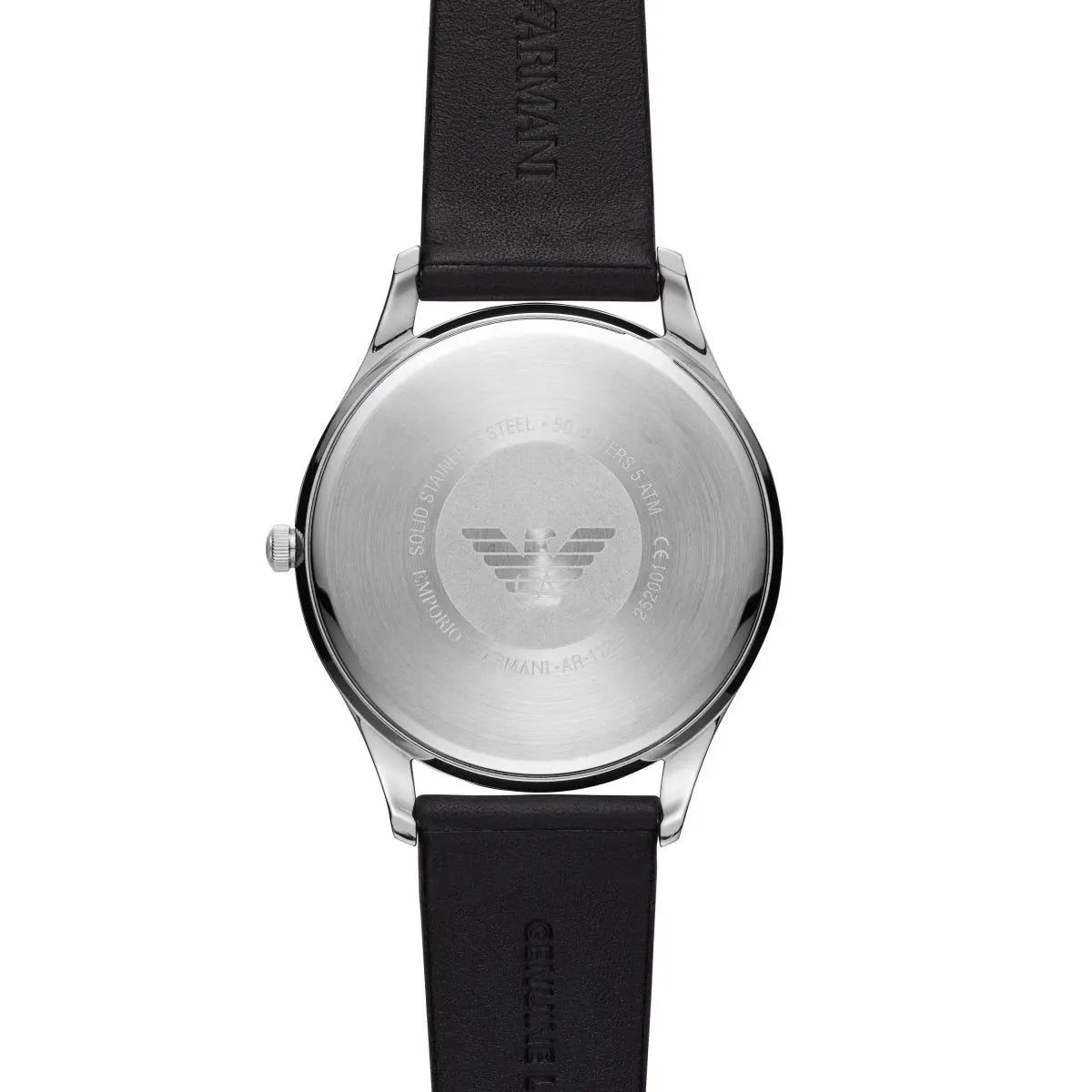 Emporio Armani AR11287 Three-Hand Black Leather Strap - Κοσμηματοπωλείο Goldy
