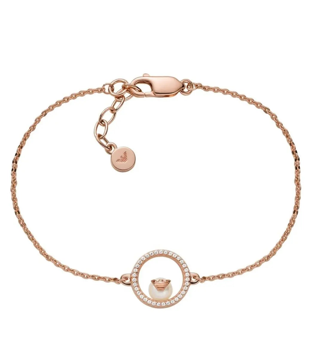 Emporio Armani EG3521221 Βραχιόλι Από Ροζ Επιχρυσωμένο Ασήμι - Κοσμηματοπωλείο Goldy