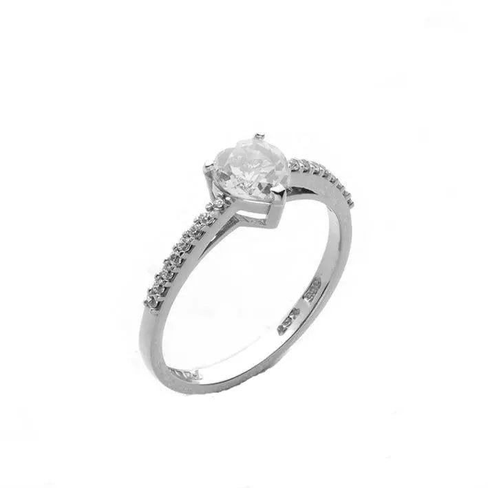 FaCad'oro DKT-000530W Λευκόχρυσο Μονόπετρο 14ct με Ζιργκόν - Κοσμηματοπωλείο Goldy