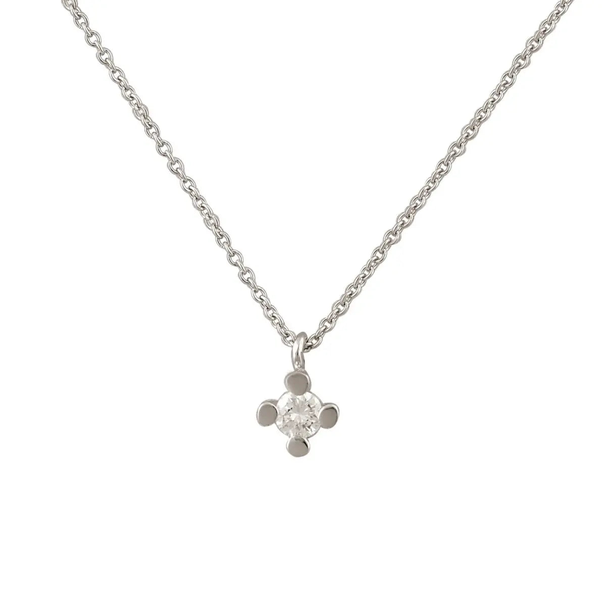 Facad’oro MEN-319 Κολιέ με Διαμάντι Λευκόχρυσο 18ct - Κοσμηματοπωλείο Goldy