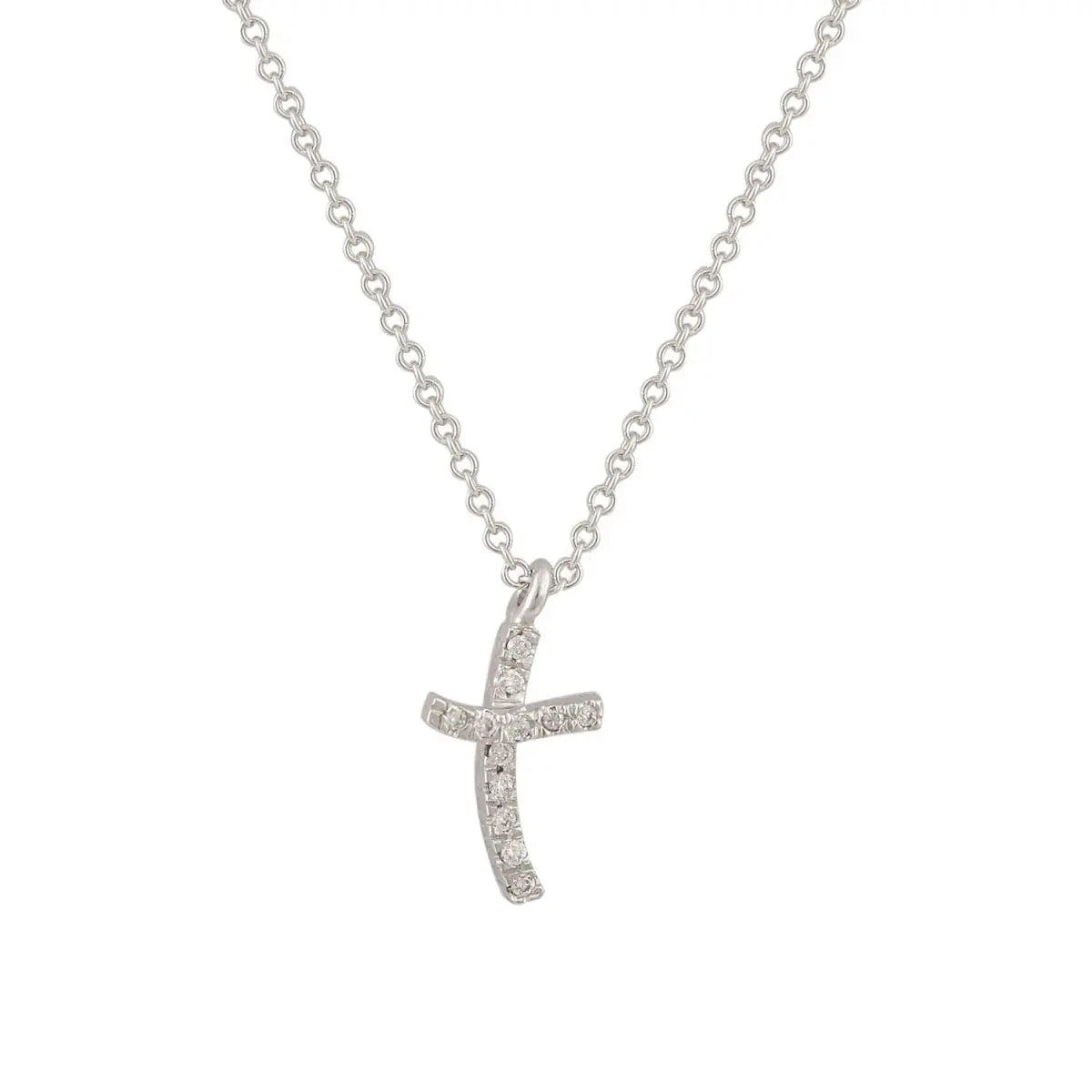 Facad’oro MEN-333 Σταυρός με Διαμάντια Λευκόχρυσο 18ct - Κοσμηματοπωλείο Goldy